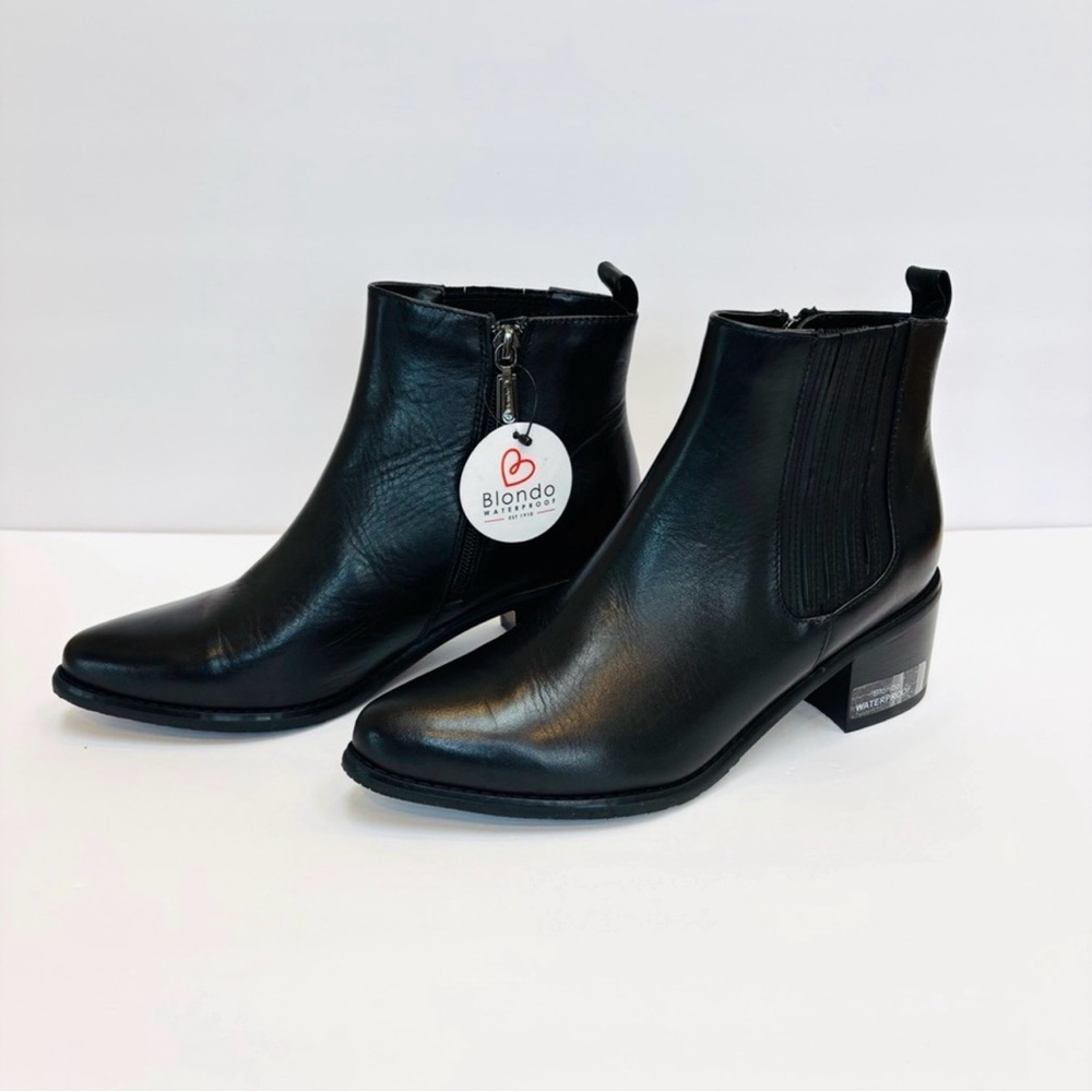 Blondo Black Leather Ankle Booties - Picture 3 of 8